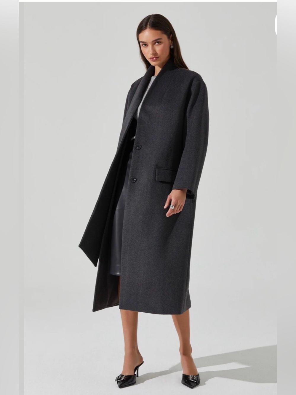 ASTR The Label Londyn Scarf Longline Coat - Picture 3 of 14